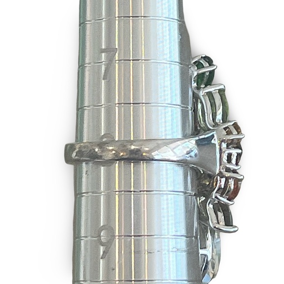 Sterling Silver Prasiolite Smoky Quartz, Citrine, Peridot, Tsavorite Ring Size 8 - Picture 11 of 11